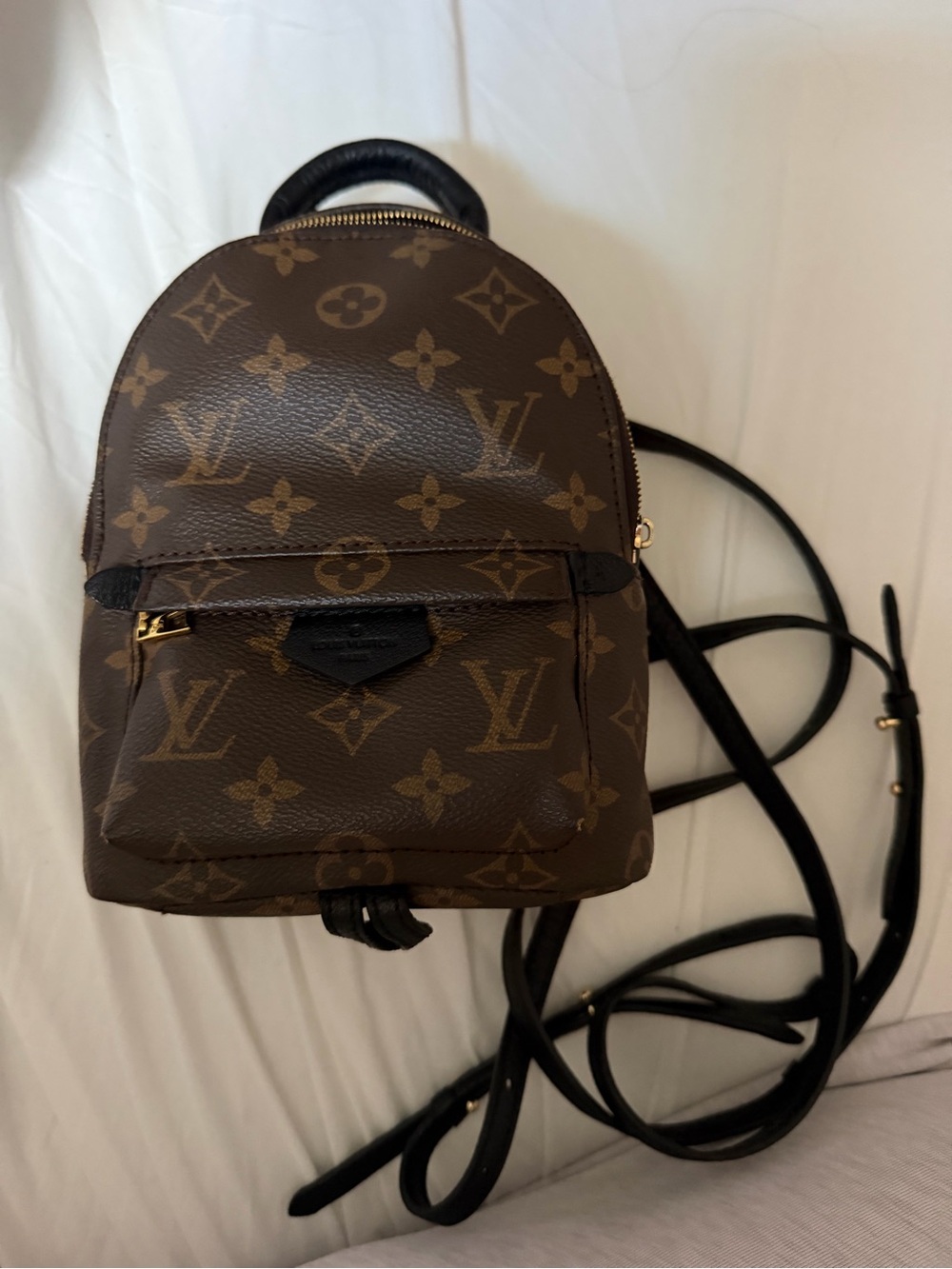 Louis Vuitton Monogram Canvas Mini Backpack in Brown and Gold